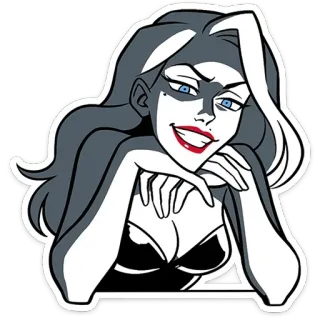 😈 wanita, kartun, perempuan, kecantikan, penjahat telegram sticker