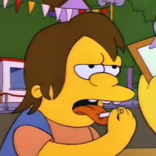 🚬 Nelson Muntz The Simpsons 만화, 캐릭터, 심슨 가족, 넬슨 먼츠, 애니메이션 telegram sticker