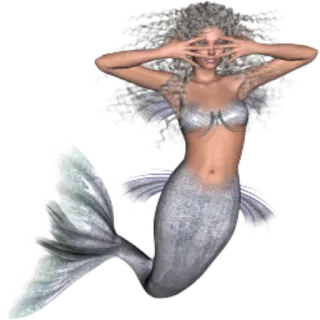 🖐 Meerjungfrau, Fantasy, Frau, Meer, Fabelwesen, Digitale Kunst telegram sticker