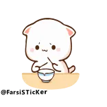 🍽 고양이, 먹는, 귀여운, 만화 whatsapp sticker