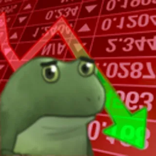 💸 Pepe the Frog rana, triste, meme, acciones, mercado, pérdida whatsapp sticker