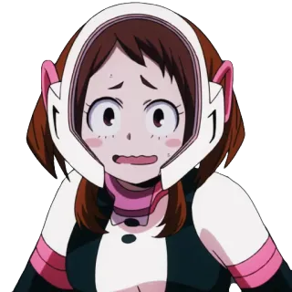 😳 Ochaco Uraraka My Hero Academia ochaco uraraka, my hero academia, anime, personaje, uraraka telegram sticker