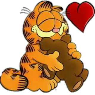 😍 Garfield desenho animado, gato, Garfield, amor, coração, abraço telegram sticker