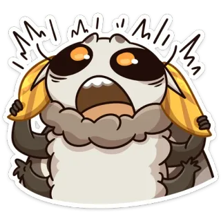 😳 cartone animato, espressione, scioccato, spaventato, creatura, mostro telegram sticker
