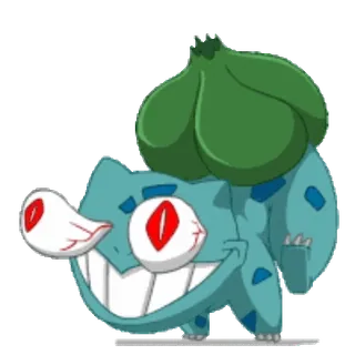 🤪 Bulbasaur Pokemon โปเกมอน, ฟุชิกิดาเนะ, การ์ตูน, สัตว์ประหลาด, ตลก, แปลก telegram sticker