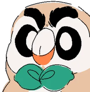 🙂 Rowlet pokemon, hibou, mignon, dessin animé telegram sticker