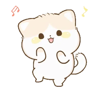 🎶 кот, котёнок, милый, животное, каваий, мультфильм, наклейка whatsapp sticker