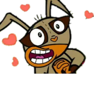 😍 Мультфильм, Кролик, Сердце, Смешной, Милый whatsapp sticker