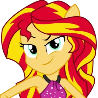 😝 Sunset Shimmer My Little Pony Kartun, Poni, Sunset Shimmer, Animasi, Equestria Girls, Tersenyum telegram sticker