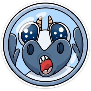 😱 ステッカー, 動物, 漫画, びっくり, ヤギ, 泡, かわいい telegram sticker