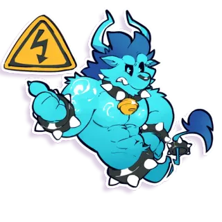 ⚡️ furry, monster, fantasie, wezen, elektriciteit, demon telegram sticker