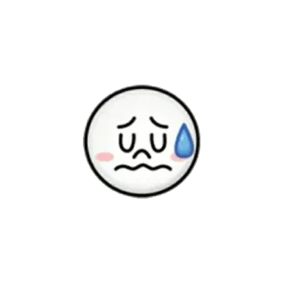 😓 絵文字, 悲しい, 顔文字, 不機嫌, 泣く, 涙 telegram sticker