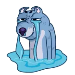 😭 hond, huilen, verdrietig, cartoon, dier, blauw telegram sticker