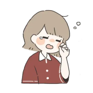 🌟 Dessin animé, Fille, Triste, Contrarié(e), Pleurs, Émotionnel(le) telegram sticker