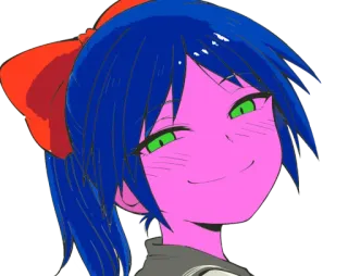 😏 Anime, Cartone animato, Ragazza, Rosa, Soddisfatta telegram sticker