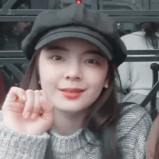 🌸 Frau, Mädchen, Porträt, Hut, Pullover, Koreanisch whatsapp sticker