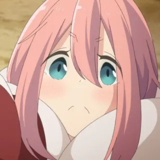 😢 Nadeshiko Kagamihara Yuru Camp Anime, Süß, Mädchen, Pinke Haare, Camping, Yuru Camp, Nadeshiko Kagamihara telegram sticker