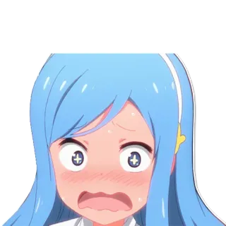 😱 anime, shock, scared, cartoon, emotional, girl, blue hair telegram sticker