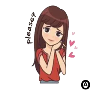 😒 please? chica anime, lindo, suplicando, dibujos animados, rogando, kawaii telegram sticker