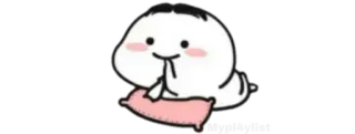 🍚 fofo, desenho animado, almofada, personagem, kawaii whatsapp sticker