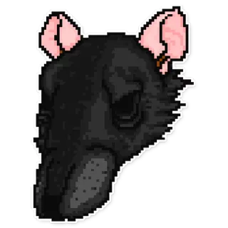 🐀 rata, roedor, animal, pixel art whatsapp sticker