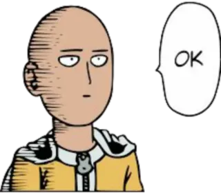 🆗 Saitama One-Punch Man OK Saitama, One-Punch Man, Anime, Manga, OK, Held telegram sticker