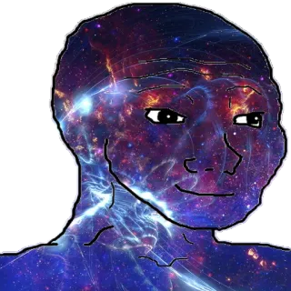 😁 Wojak meme, galaxy, smug, wojak, internet culture telegram sticker