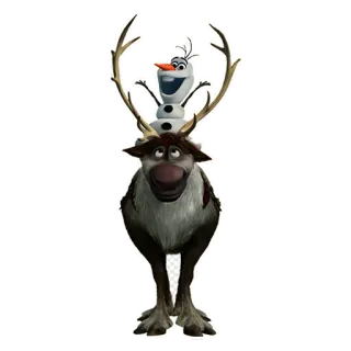 🦌 Olaf Frozen Olaf, Sven, Disney, Frozen, snowman, reindeer, cartoon whatsapp sticker