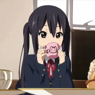 🍵 Azusa Nakano K-On! Anime, Azusa Nakano, K-On, Mangá, Fofo, Kawaii, Garota telegram sticker