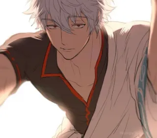😏 Gintoki Sakata Gintama Аниме, Гинтама, Гинтоки Саката, Самурай, Смешно, Комедия whatsapp sticker