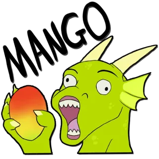 🍋 дракон, мультфильм, манго, смешной, существо, животное telegram sticker