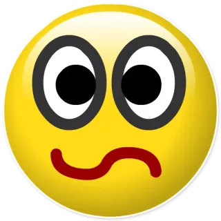 🚀 Emoji, Gesicht, Gelb, Ausdruck, Verwirrt, Unsicher telegram sticker