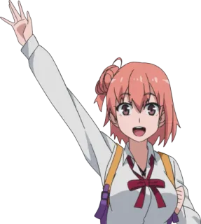👋 anime, garota, acenando, desenho animado, personagem telegram sticker