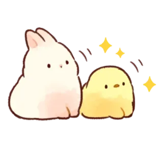 😙 rabbit, chick, cute, animal, kawaii, friendship, adorable telegram sticker