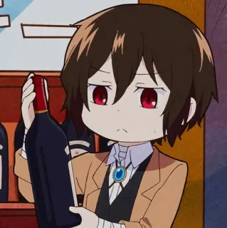 🥀 Osamu Dazai Bungou Stray Dogs Anime, Charakter, Wein, Fanart whatsapp sticker