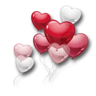 😣 coeurs, ballons, amour, romantique, fête, Saint-Valentin telegram sticker