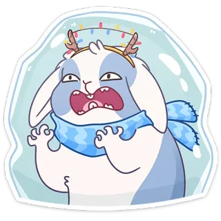😠 kambing, binatang, kartun, musim dingin, meriah, syal, rusa kutub telegram sticker
