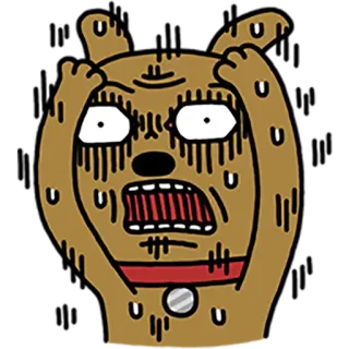 😨 chien, dessin animé, choqué, effrayé, inquiet, expression whatsapp sticker