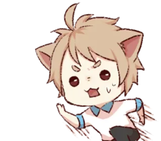 🥇 Аниме, Чиби, Кошачьи уши, Милый, Кавайный, Злой telegram sticker
