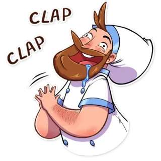 🤤 CLAP CLAP clapping, chef, happy, celebration, applause, excited telegram sticker