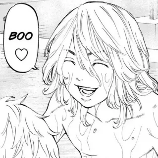 🎭 BOO bu, corazón, lindo, manga, anime whatsapp sticker