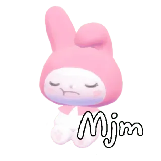 😀 Mjm My Melody, Sanrio, mignon, rose, lapin telegram sticker