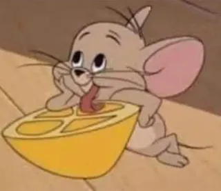 😃 Jerry Tom and Jerry Cartoon, Maus, Zitrone, Süß, Jerry telegram sticker