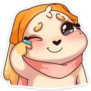 😢 Мультфильм, Животное, Милый, Каваий, Иллюстрация, Наклейка whatsapp sticker