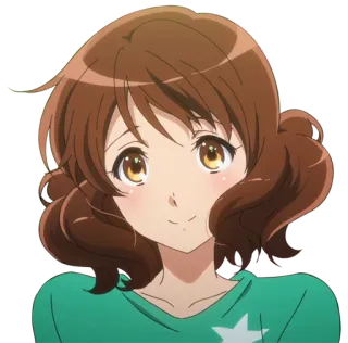 ☺️ Anime, Mädchen, Süß, Cartoon, Braune Haare telegram sticker
