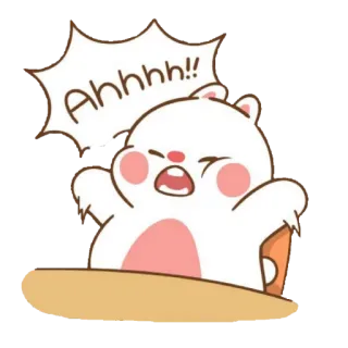 😩 Ahhhh!! น่ารัก, การ์ตูน, สัตว์, แฮมสเตอร์, ตกใจ, เครื่องหมายอัศเจรีย์ telegram sticker