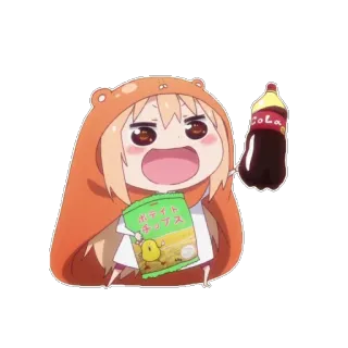 🍹 ホワイトチップス 动漫, 卡通, 可爱, 薯片, 汽水, 食物, 零食 whatsapp sticker