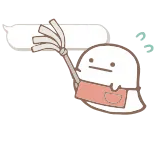 🧹 可爱, 幽灵, 清洁, 围裙, 拖把, 卡哇伊 telegram sticker