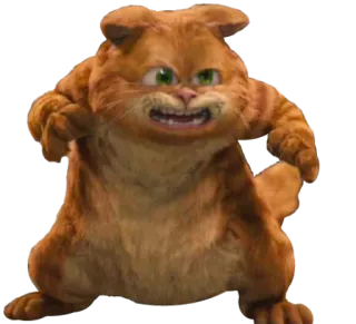 👊 Garfield cat, cartoon, Garfield, angry, orange telegram sticker