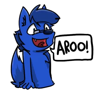 👍 AROO! wolf, furry, cartoon, animal, dog, AROO telegram sticker